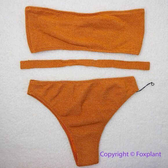 New! Set!‎ In Your Arms Free People Oceanic Bikini Top and bottom orange/gold - Picture 8 of 16